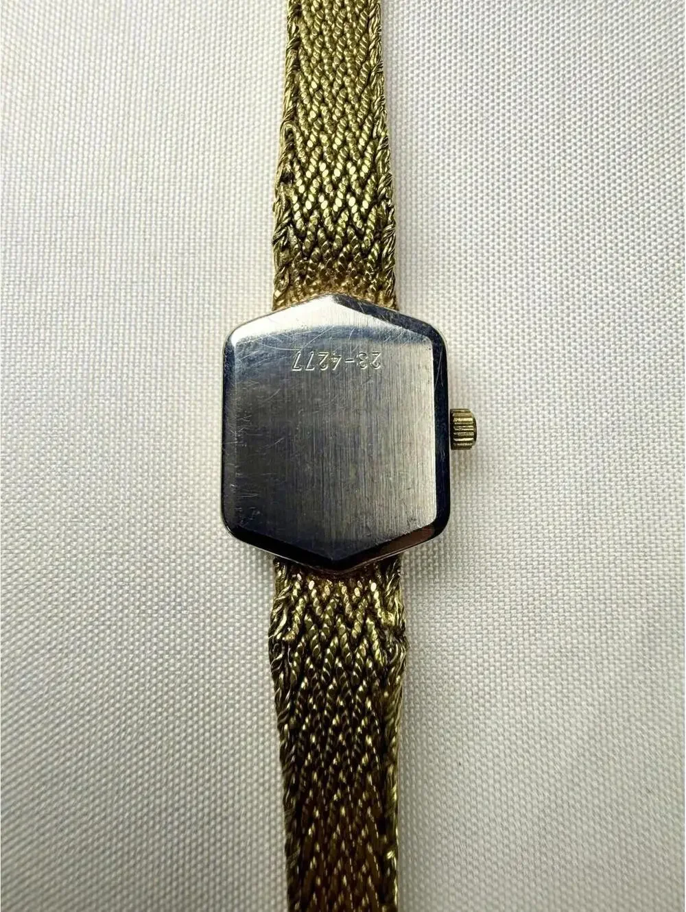 Vintage Bellini Swiss Quartz Two-Tone Hexagonal Watch with Mesh Bracelet